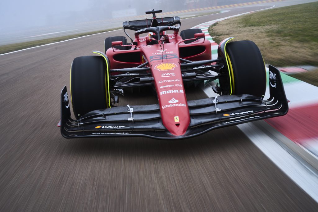 Charles Leclerc and Carlos Sainz Jnr at Fiorano in 2021