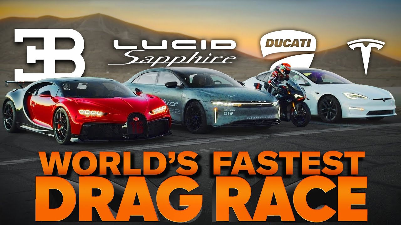 Lucid Air Sapphire vs Bugatti Chiron vs Tesla Plaid — Cammisa's Ultimate Drag Race Replay