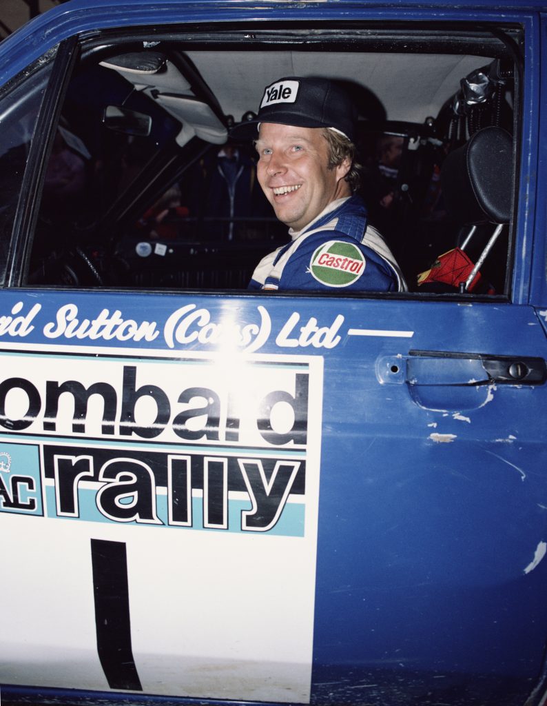 Hannu Mikkola of Finland, driver of the #1 Eaton Vale Ford Escort RS during the FIA World Rally Championship 36th Lombard RAC Rally on 16th November 1980 in Great Britain. (Photo by Don Morley/Getty Images)