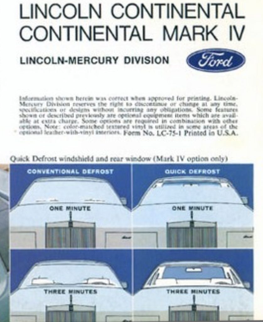 Lincoln Continental Mark IV Quick Defrost