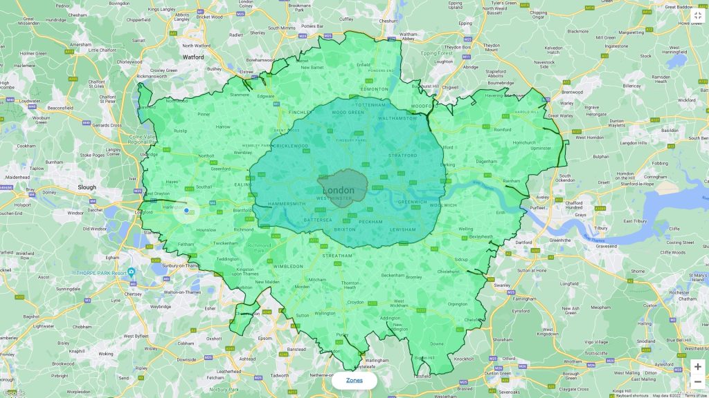 ULEZ zone London from August 2023 extends to M25