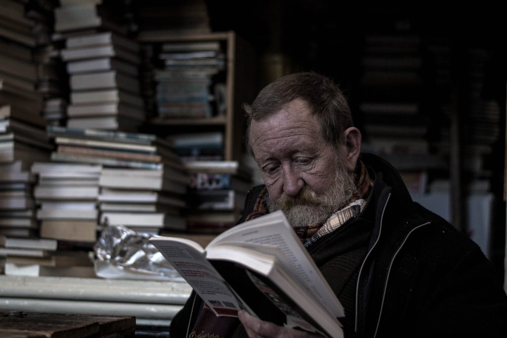 Man reading a book