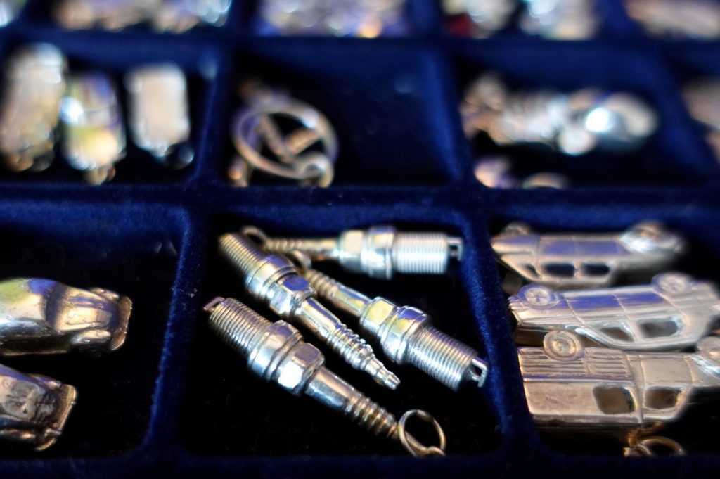 Wendy Roelof's Hard Craft jewelery spark plugs