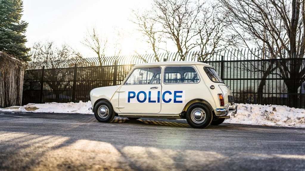 Is the long arm of the law reaching for you with this 1970 Mini Cooper S police car?