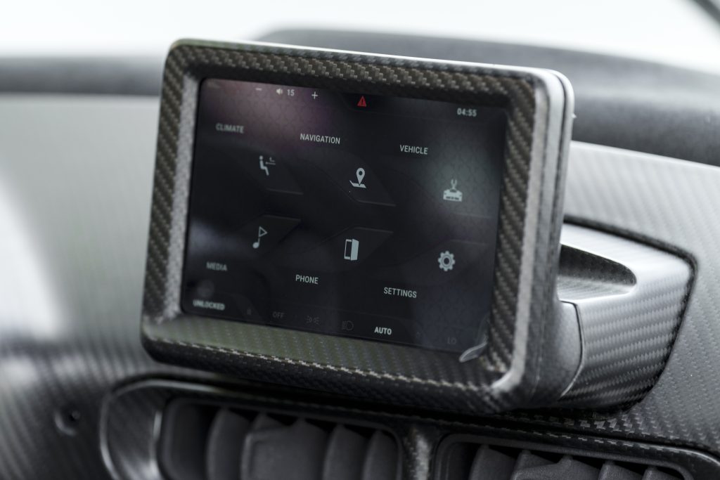 Aston Martin Valkyrie touchscreen