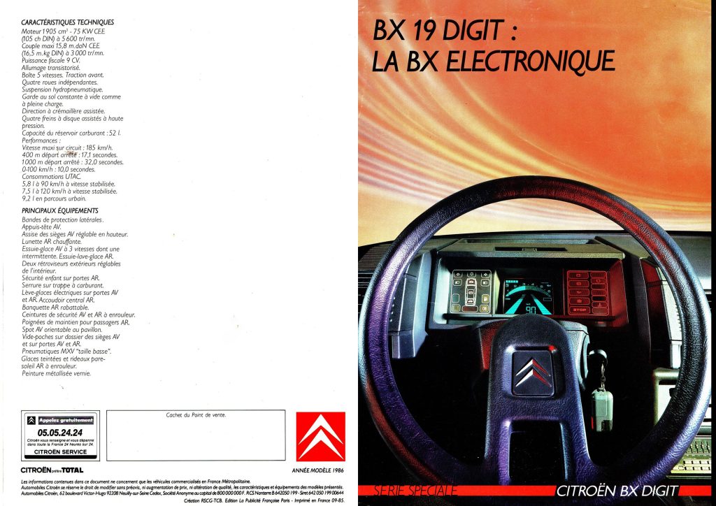 Citroen BX Digit brochure
