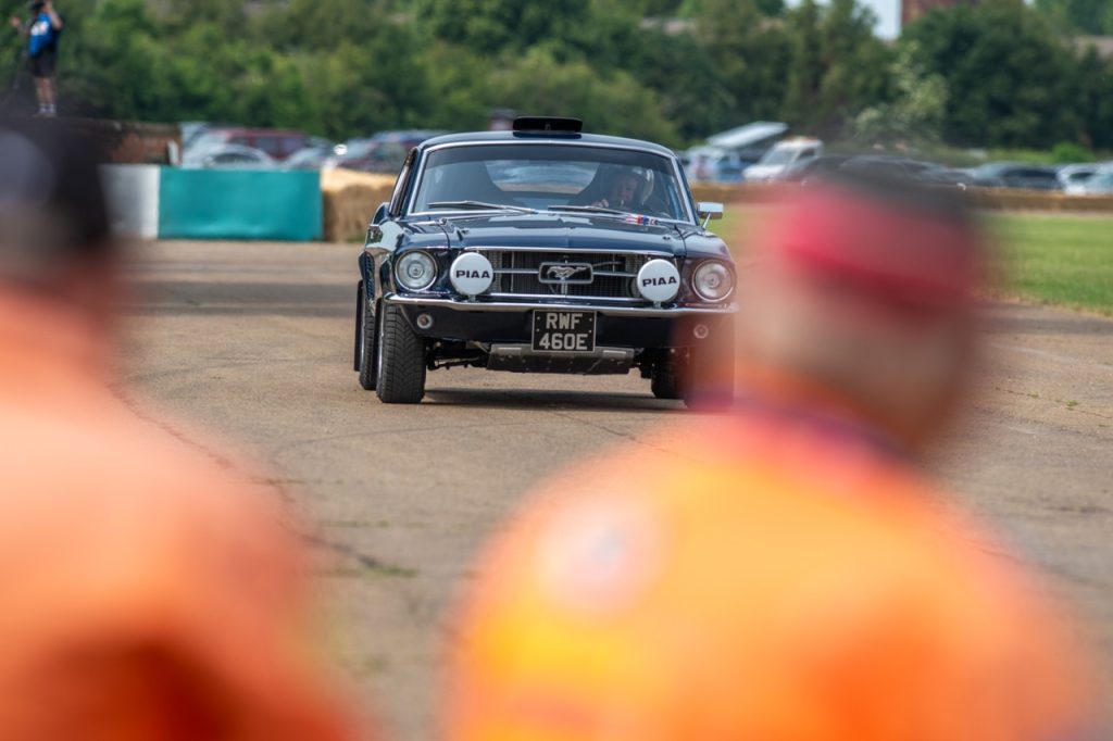 1967 Ford Mustang rally car at Bicester Heritage