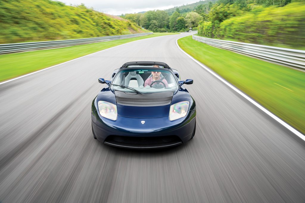 2010 Tesla Roadster-driving head on