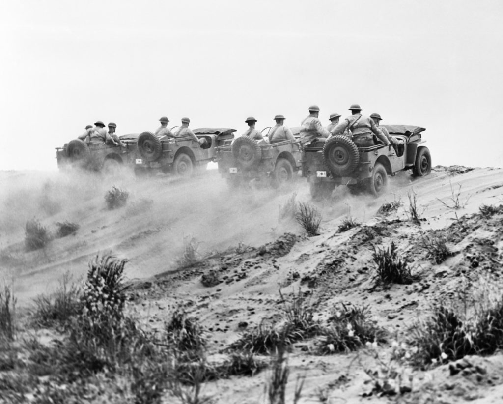 Jeeps in the desert