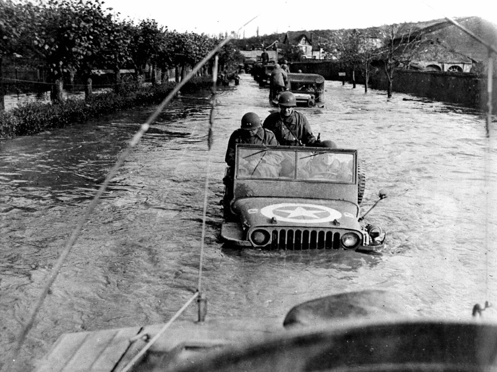 Jeep in a flood