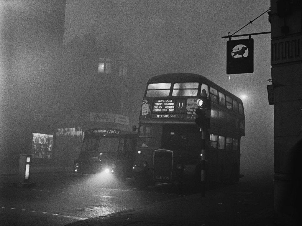 Traffic In Foggy London