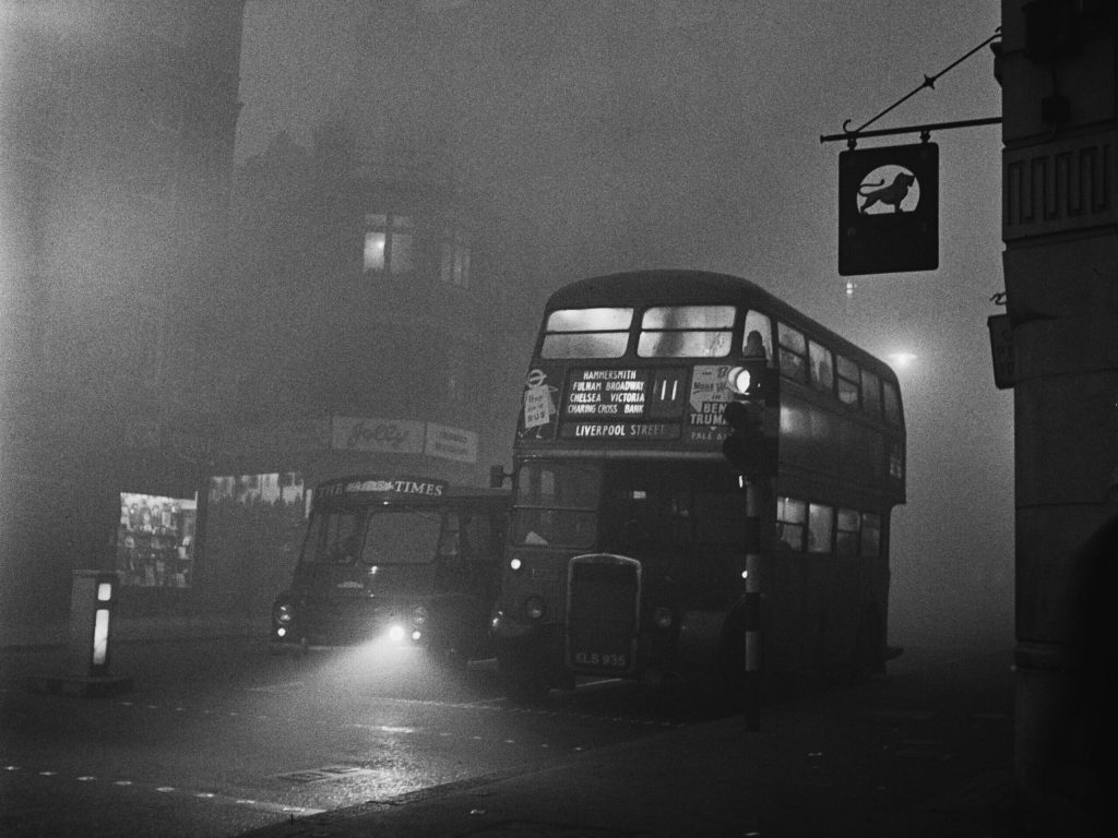Traffic In Foggy London