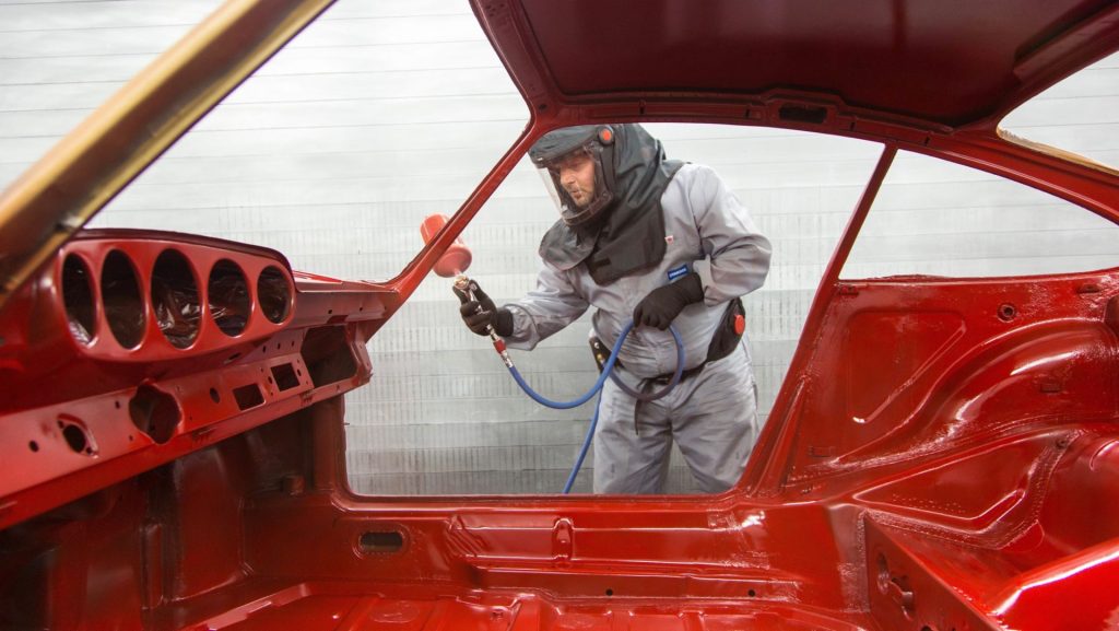 1964 Porsche 901-paint booth