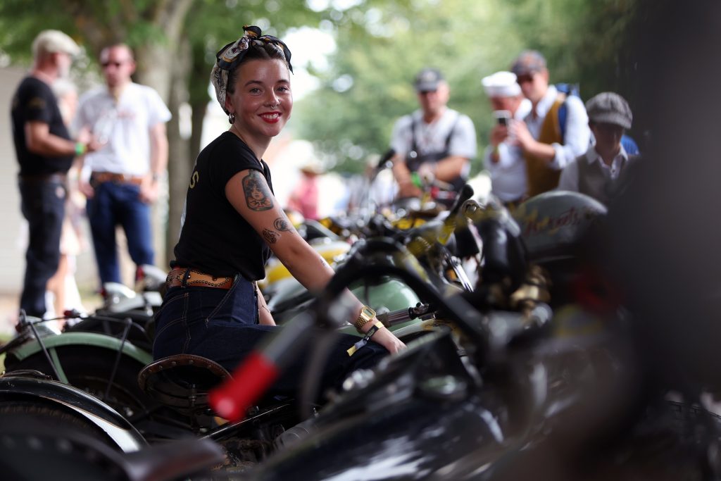 Goodwood revival women motorcycle