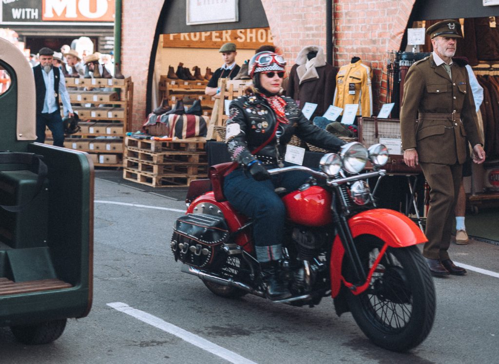 Goodwood revival women motorcycle