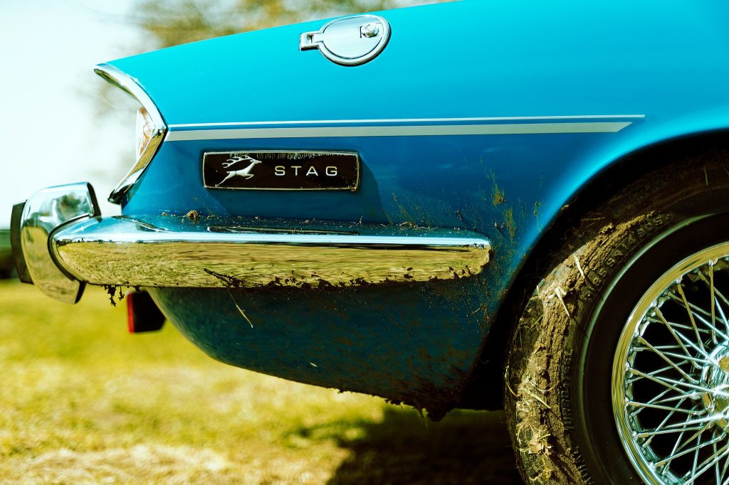 Triumph Stag rear muddy