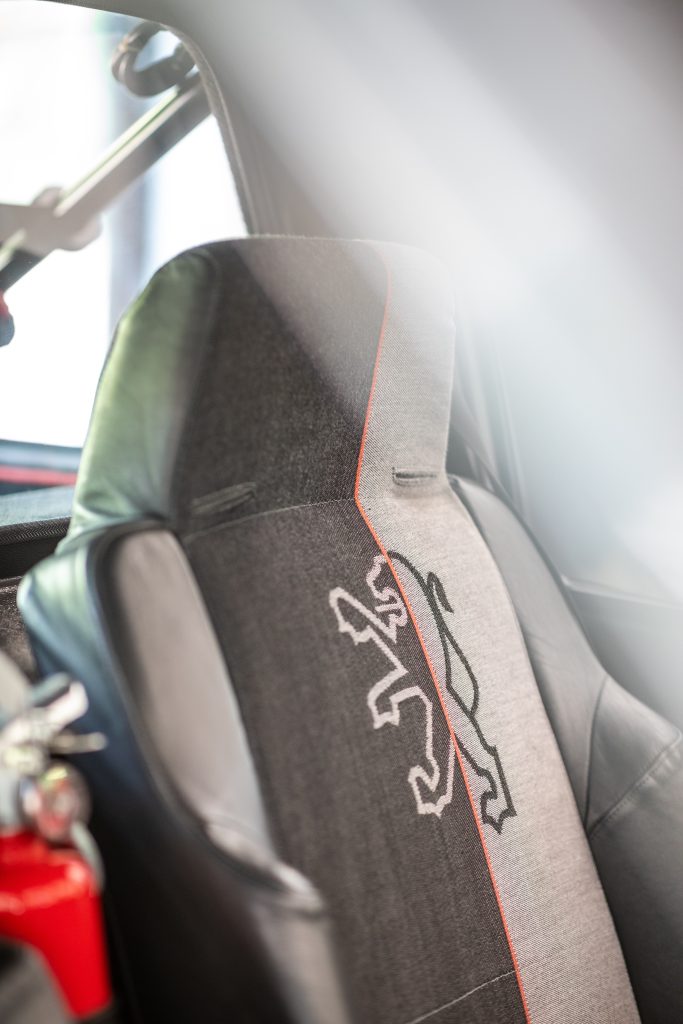 Peugeot rally car seat