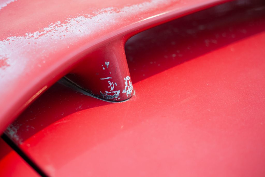 90s Mustang aging patina wing scratches