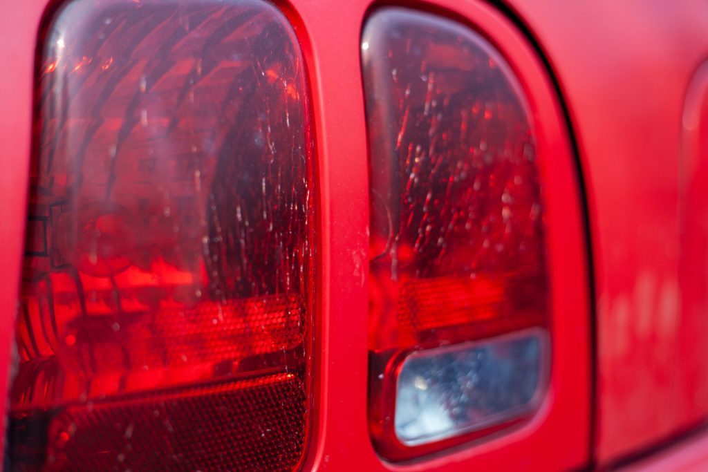 90s Mustang aging patina taillight fissures