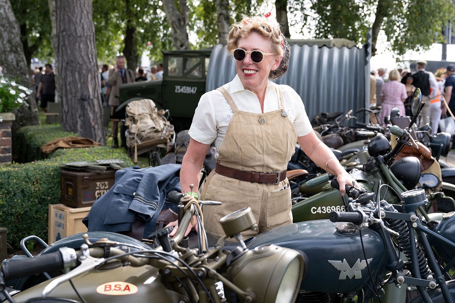 Goodwood revival women motorcycle