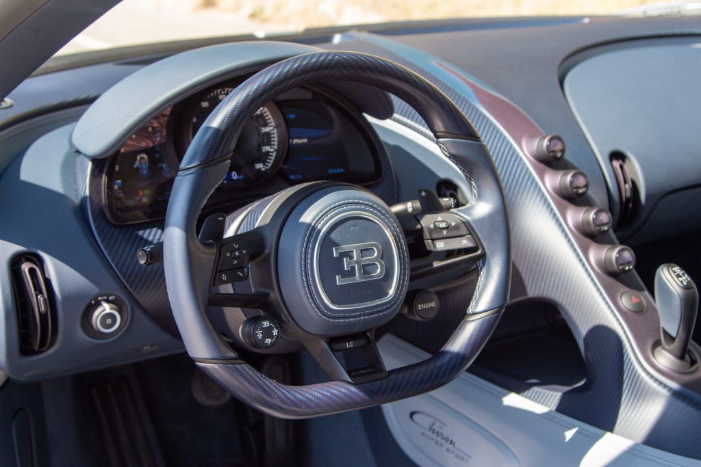 Bugatti Chiron SS interior steering wheel