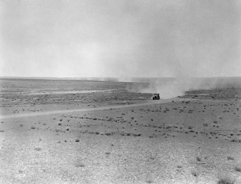 Desert car running