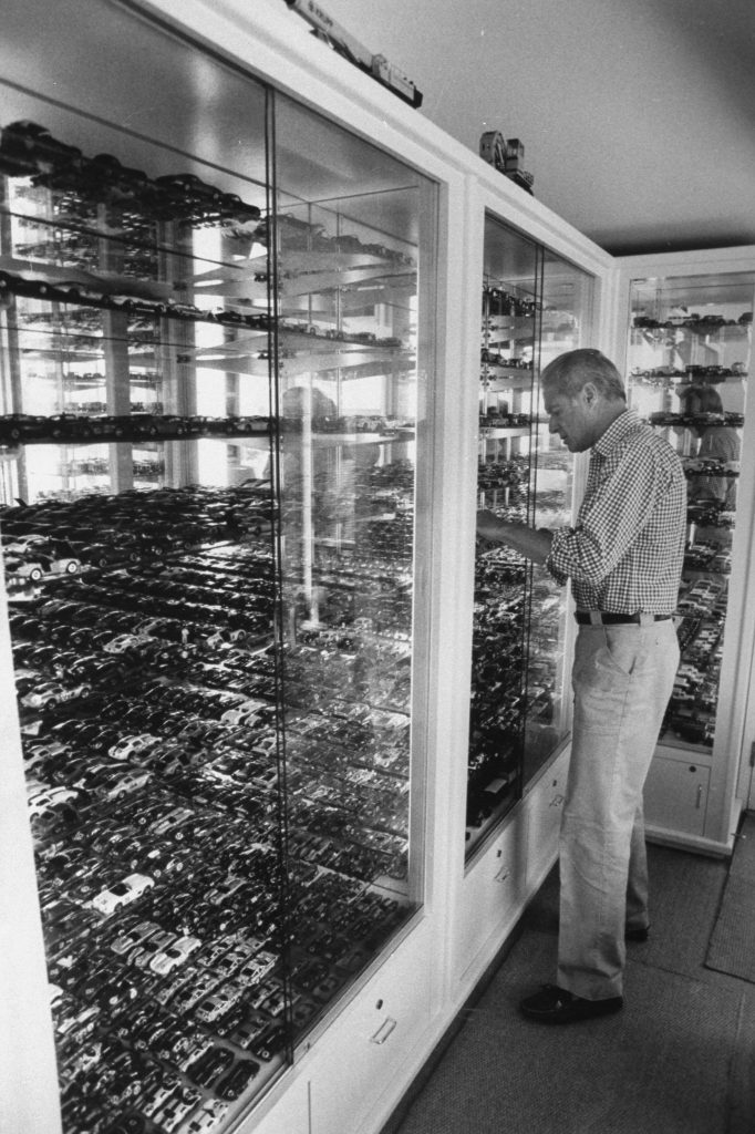 John Frankenheimer at home with model cars