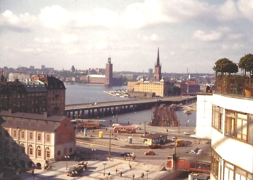 Triumph-TR4A trip to Stockholm city view