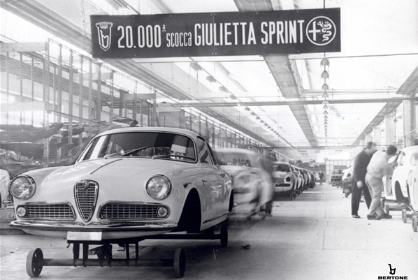 Alfa Romeo Giuiletta Sprint production line