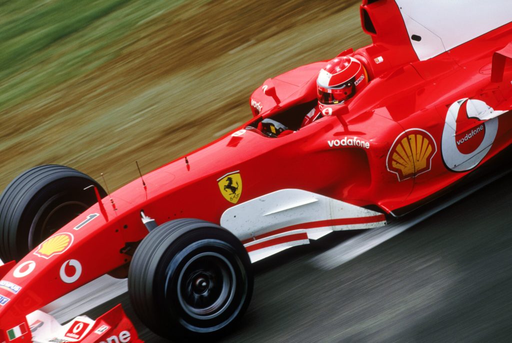 Michael Schumacher of Germany and Ferrari in action