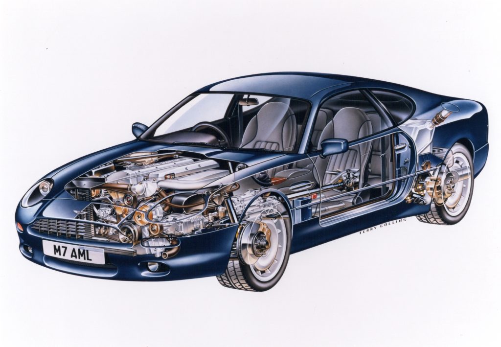 Aston Martin DB7 cutaway artwork