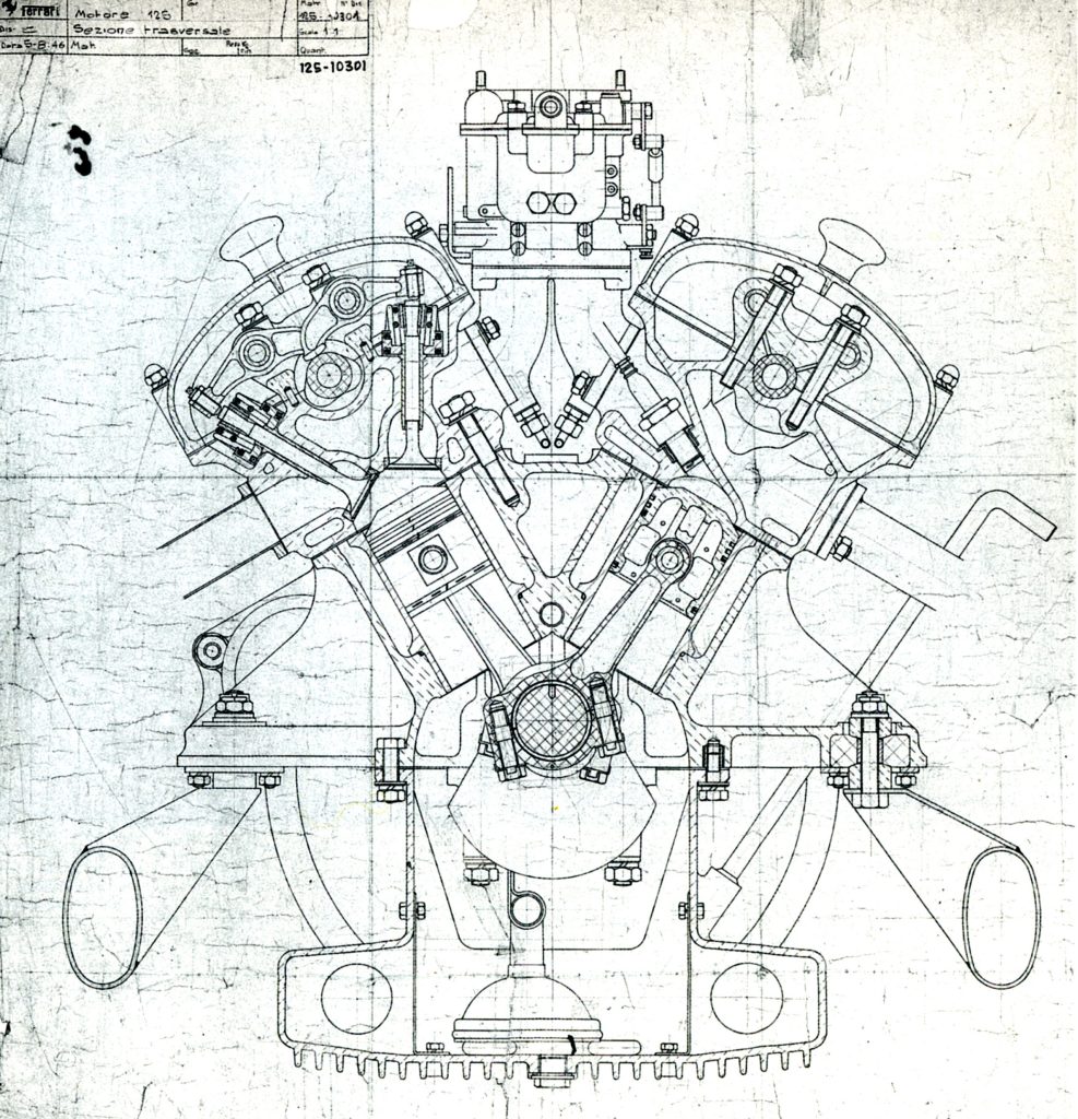 Ferrari-125-V12 engineering drawing