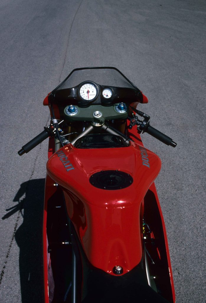 Ducati Supermono view from seat handlebars
