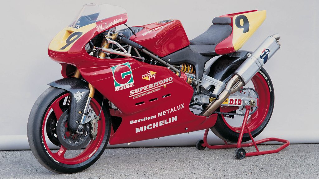 Ducati Supermono race bike on stand