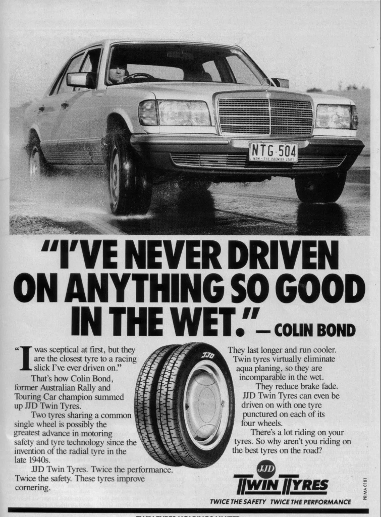 Twin tyres advert