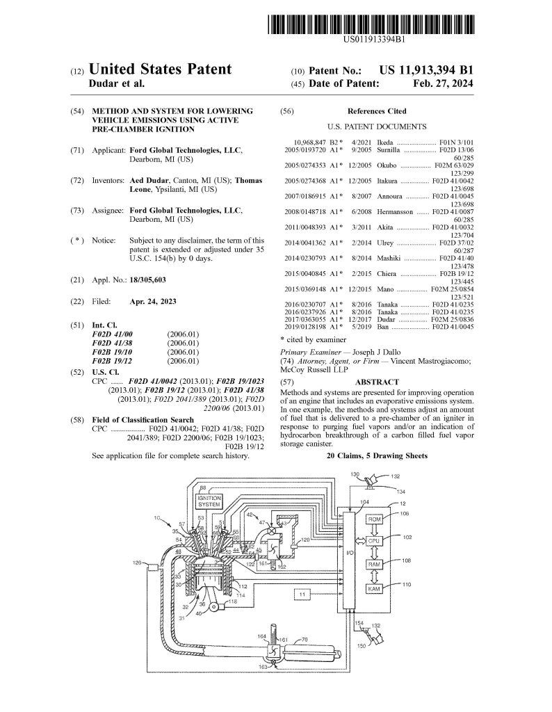 Ford pre-combustion patent 2
