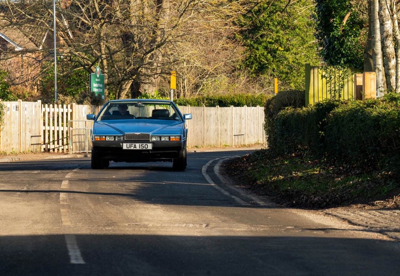 Aston Martin Lagonda driving head on