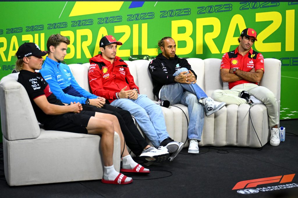 F1 Grand Prix of Brazil Media Interviews Sainz Hamilton Leclerc