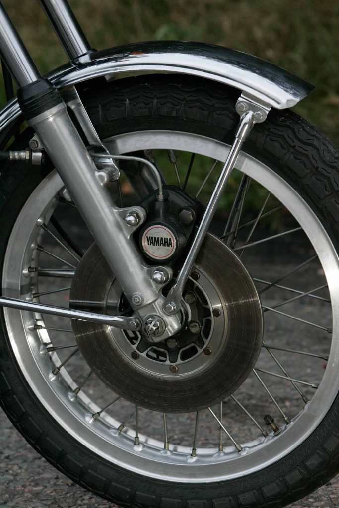 1974 Yamaha RD350 front wheel disc brake