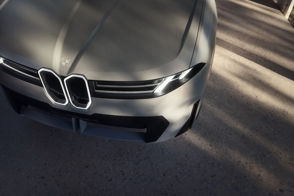 BMW Neue Klasse X exterior front end detail top down shot