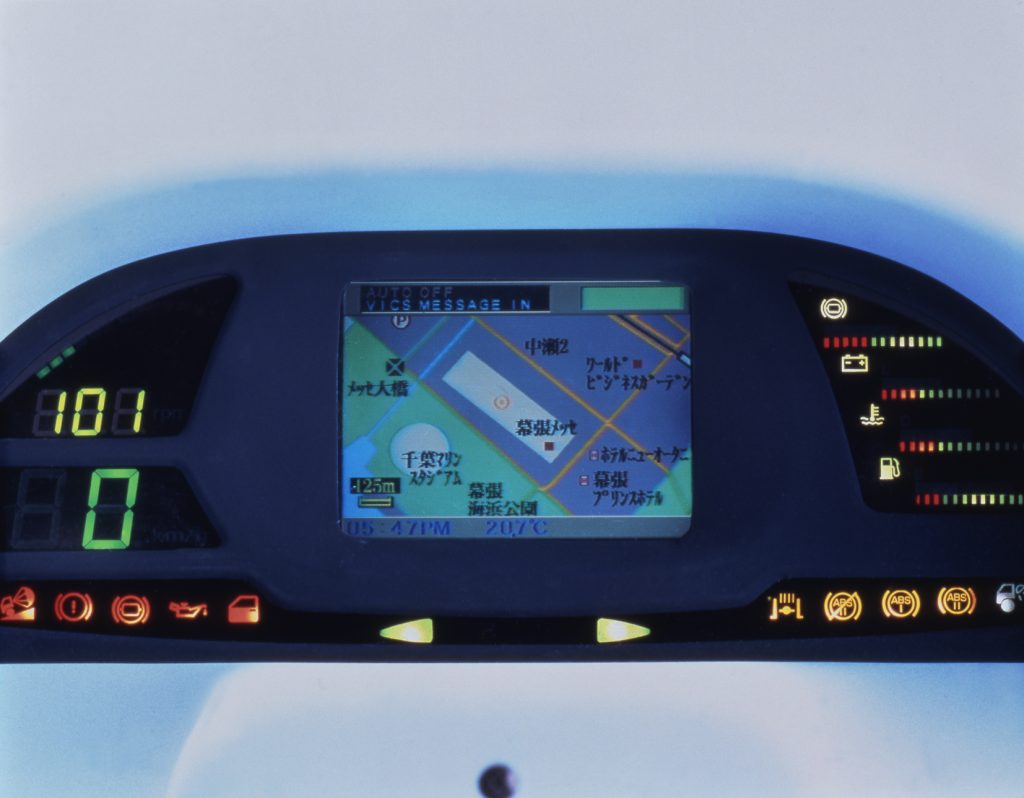 Digital gauge cluster included a screen to display front- and rear-view camera feeds, configuration menus, and GPS maps