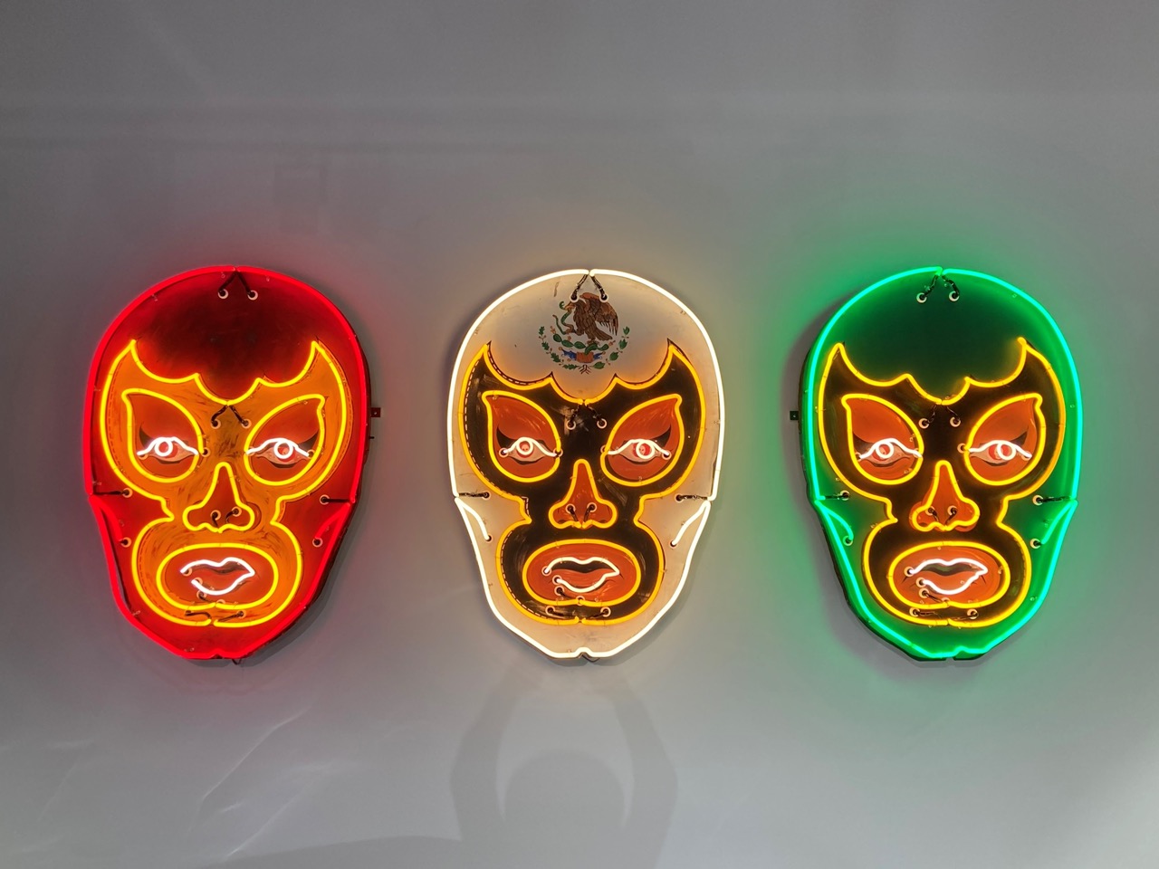Todd Sanders neon art luchador masks