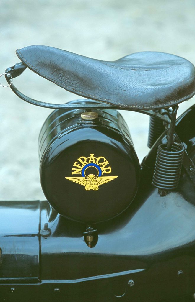 1925 Ner-A-Car seat fuel tank close up