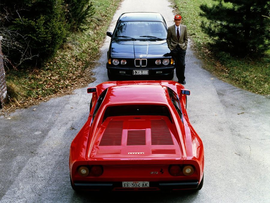 Niki Lauda Ferrari 288 GTO BMW 745