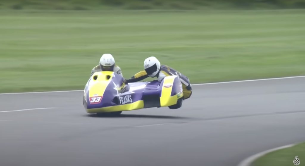 motorcycle sidecar on track goodwood members meeting 81