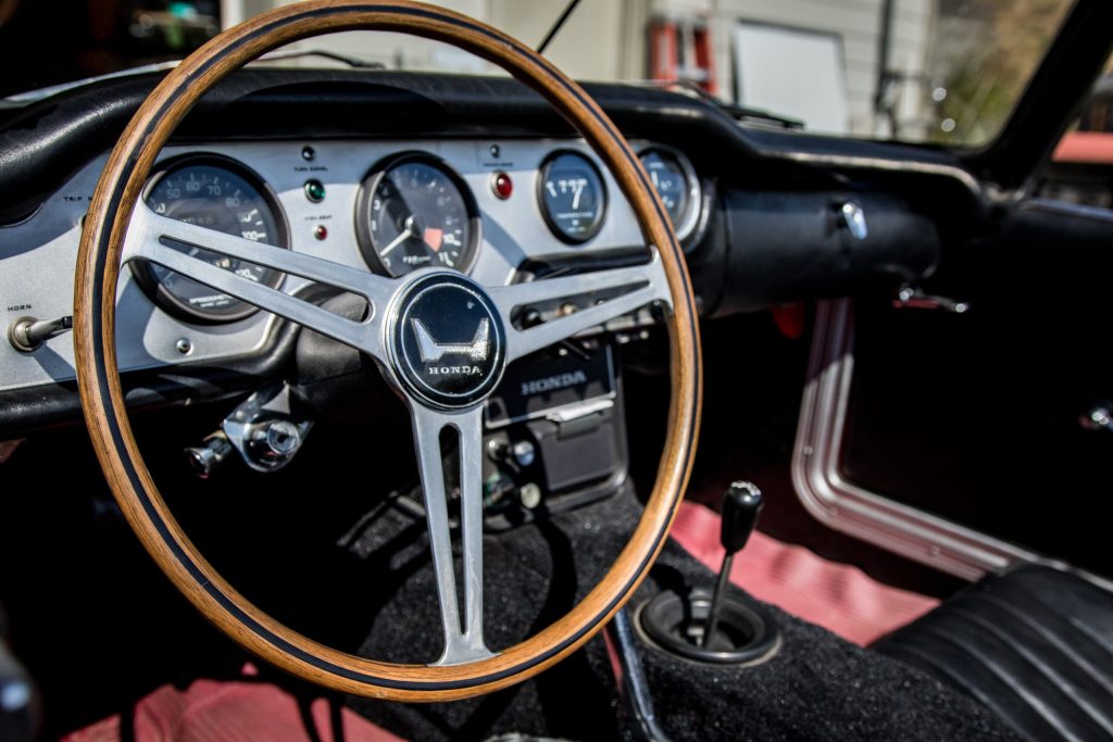 Honda S600 interior steering wheel