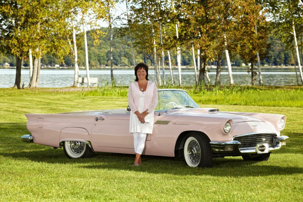 Hagerty daughter kim hagerty with her thunderbird pinky