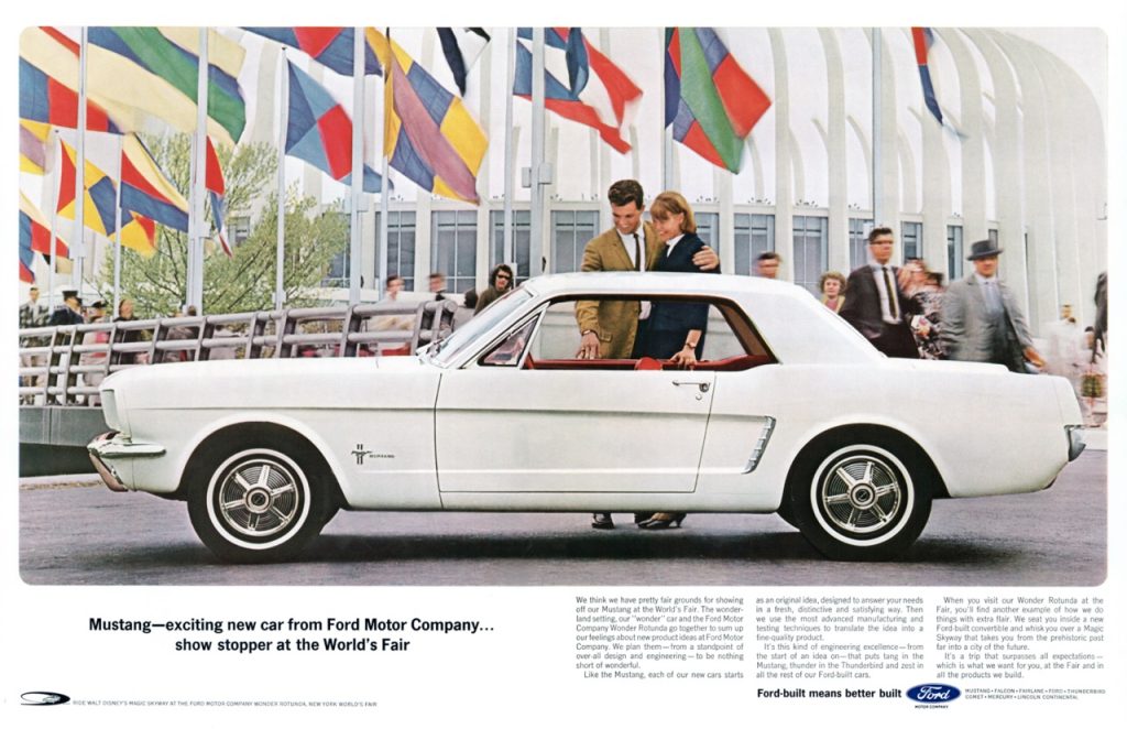 22k Mustang orders world's fair ad