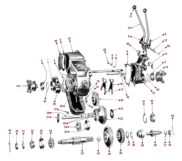 Dana Spicer D18 transfer case diagram